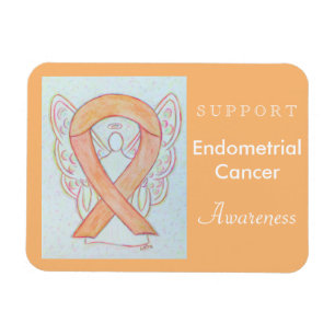 Endometrieke Kanker Bewustheid Ribbon Angel Magnet Magneet