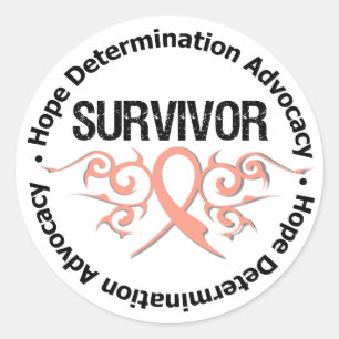 Endometrieke kanker Survivor Tribal Ribbon Ronde Sticker