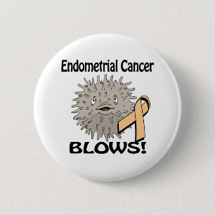 Endometrieke kanker vertraagt het bewustmakingsont ronde button 5,7 cm