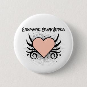 Endometrieke kanker warrior harthart ronde button 5,7 cm