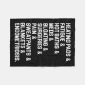 Endometriose Bewustmaking Gift Heft Pads Ade Fleece Deken (Voorkant (Horizontaal))