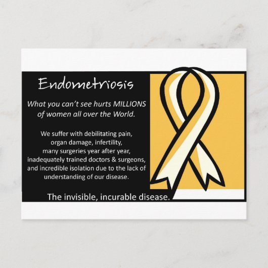 Endometriose - Geel lint Briefkaart (Voorkant)