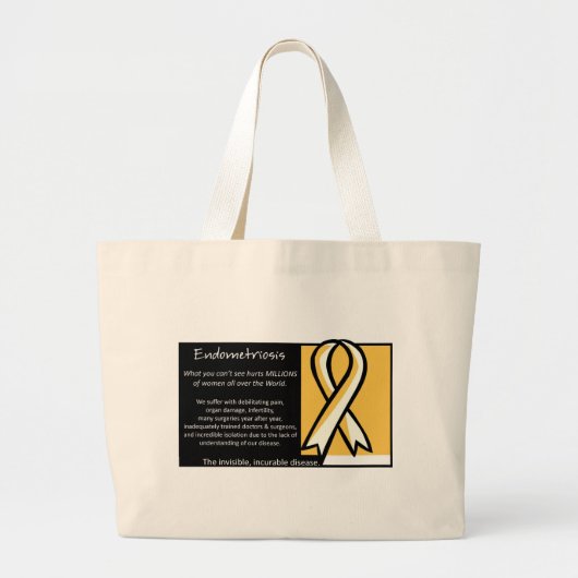 Endometriose - Geel lint Grote Tote Bag (Voorkant)