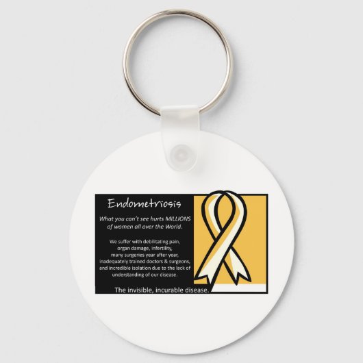 Endometriose - Geel lint Sleutelhanger (Voorkant)
