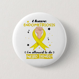 Endometriosis Awareness Month Ribbon Giften Ronde Button 5,7 Cm
