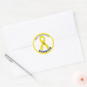 Endometriosis Warrior Ribbon White Round Sticker (Envelop)