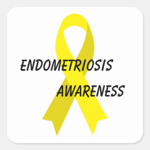 Endometriosis Yellow Awareness Ribbon by Janz Vierkante Sticker