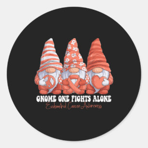 Endometriumkanker Awareness Maand Perzikkleurig Li Ronde Sticker