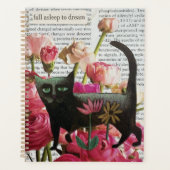 Endormez-vous pour rêver Chat noir Fleurs roses ch (Devant)