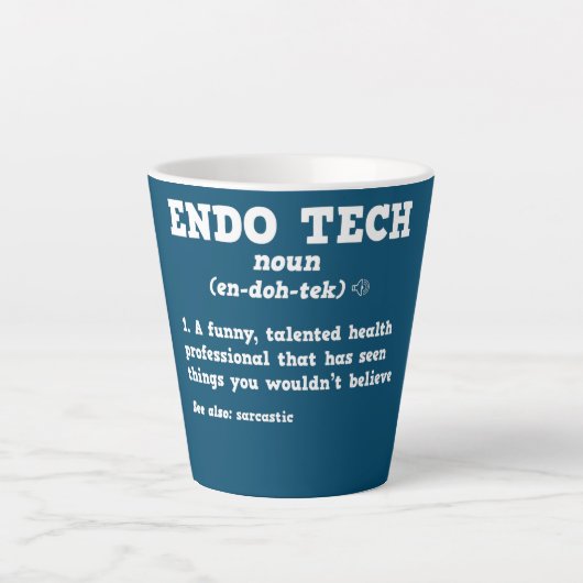 Endoscopie Tech Sarcastic Definition Endo Nurse Latte Mok (Voorkant)