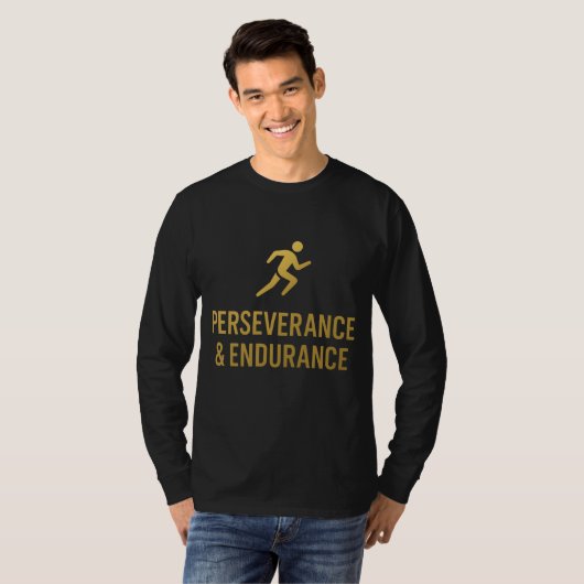 Endurance & Strength – Modern Motivational Gradien T-shirt (Voorkant volledig)