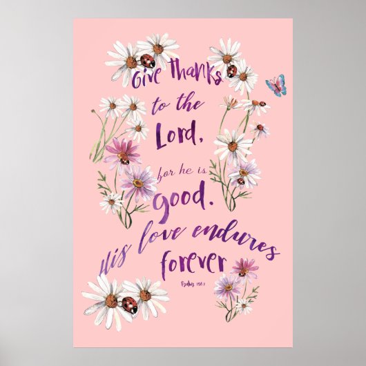 Enduring Gratitude: Psalms 156:1 Christelijke prij Poster (Voorkant)