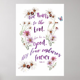 Enduring Gratitude: Psalms 156:1 Christelijke prij Poster