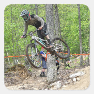 Enduro Mountain Bike Race Vierkante Sticker