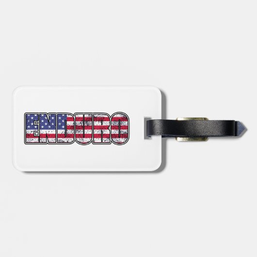 Enduro Mountain Biking American Flag Bagagelabel (Achterkant horizontaal)