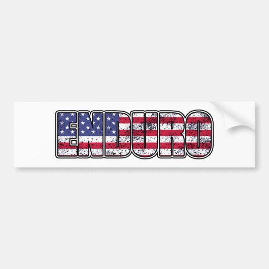 Enduro Mountain Biking American Flag Bumpersticker (Voorkant)