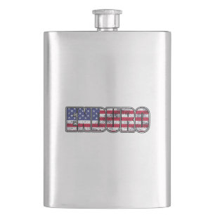 Enduro Mountain Biking American Flag Flacon