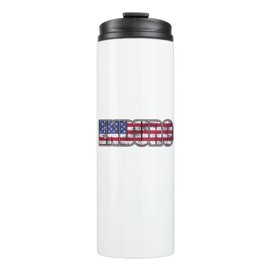 Enduro Mountain Biking American Flag Thermosbeker (Voorkant)