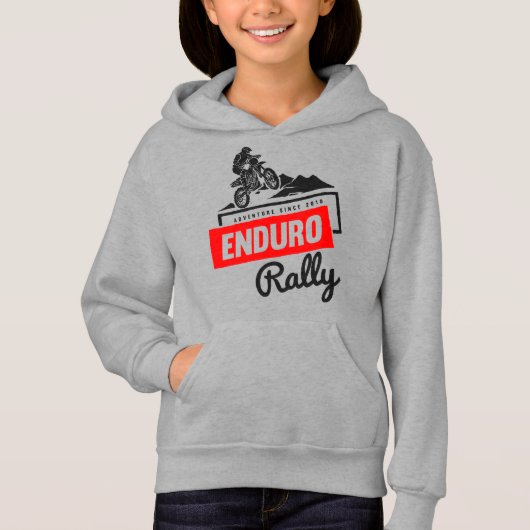 Enduro Rally Adventure Hoodie - Retro Dirt Bike  (Devant)