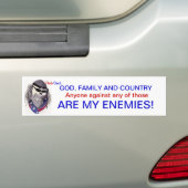Enemies bumpersticker (Op auto)