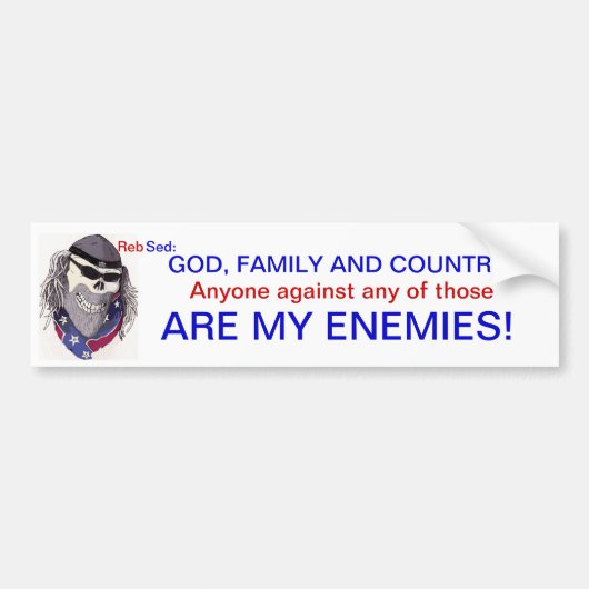 Enemies bumpersticker (Voorkant)