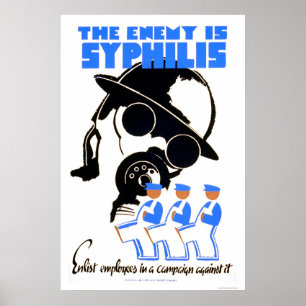 Enemy is Syfilis 1938 WPA Poster