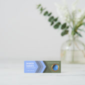 Energetic Blue Forward Arrows Freward Forwarding Mini Visitekaartje (Staand voorkant)