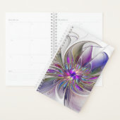 Energetic, Colorful Abstract Fractal Art Flower Planner (Display)