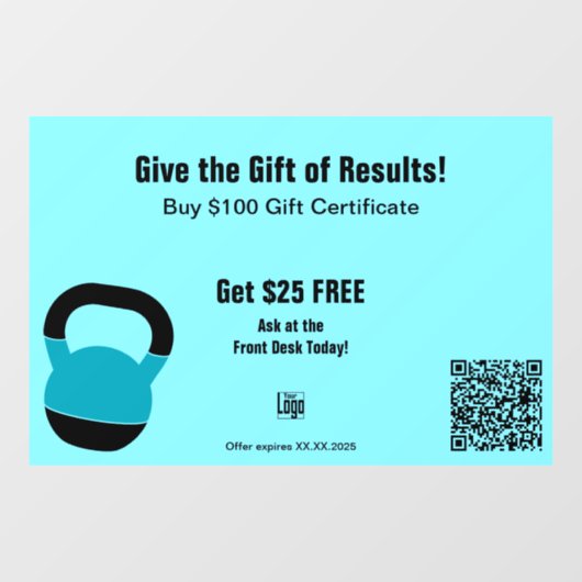 Energetic Gym All Year Gift Certificate Promotion Raamsticker (Vel)