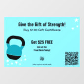 Energetic Gym Christmas Gift Certificate Promotion Raamsticker (Vel)