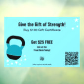 Energetic Gym Christmas Gift Certificate Promotion Raamsticker (Vel 3)