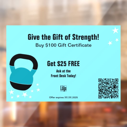 Energetic Gym Christmas Gift Certificate Promotion Raamsticker (Vel 2)