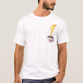 Energetic Kawaii Coffee Cup with Lightning Bolt T-shirt (Voorkant)