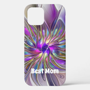 Energetische, Abstracte fractale Kunstbloem Beste iPhone 12 Hoesje