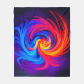 Energetische Abstracte werveling in blauw rood en Fleece Deken (Voorkant)