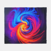 Energetische Abstracte werveling in blauw rood en Fleece Deken (Voorkant (Horizontaal))