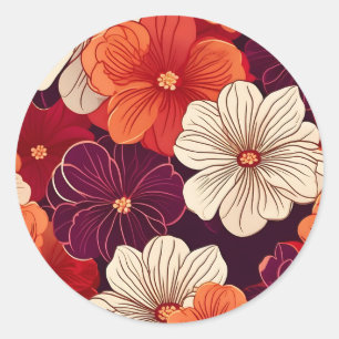 Energetische Begonia Bloeit In Het Donker Ronde Sticker