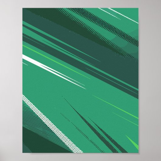Energetische groene gradiënt met snelheidslijnen poster (Voorkant)