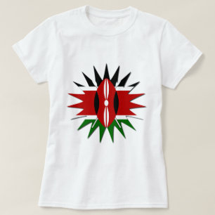 Energetische Keniaanse nationale vlag ster illustr T-shirt