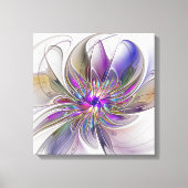 Energetische, kleurrijke Abstracte fractale kunstb Canvas Afdruk (Voorkant)