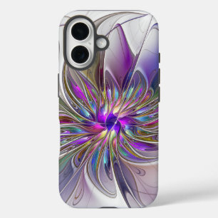 Energetische, kleurrijke Abstracte fractale kunstb iPhone 16 Hoesje