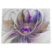 Energetische, kleurrijke Abstracte fractale kunstb Groot Cadeauzakje (Voorkant)