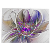 Energetische, kleurrijke Abstracte fractale kunstb Groot Cadeauzakje (Achterkant)