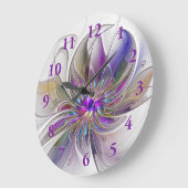 Energetische, kleurrijke Abstracte fractale kunstb Grote Klok (Hoek)