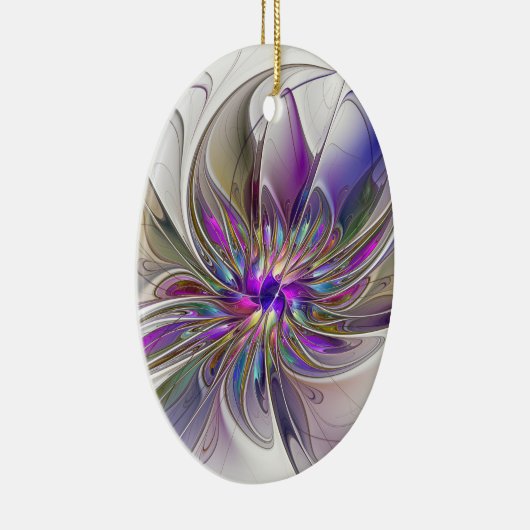 Energetische, kleurrijke Abstracte fractale kunstb Keramisch Ornament (Rechts)