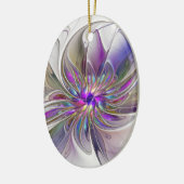 Energetische, kleurrijke Abstracte fractale kunstb Keramisch Ornament (Links)