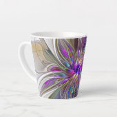 Energetische, kleurrijke Abstracte fractale kunstb Latte Mok (Linkerhoek)