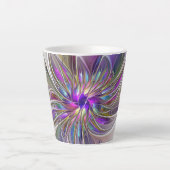 Energetische, kleurrijke Abstracte fractale kunstb Latte Mok (Voorkant)
