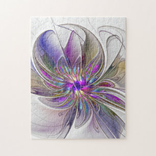 Energetische, kleurrijke Abstracte fractale kunstb Legpuzzel