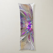 Energetische, kleurrijke Abstracte fractale kunstb Lichaamskussen (Achterkant (Verticaal))